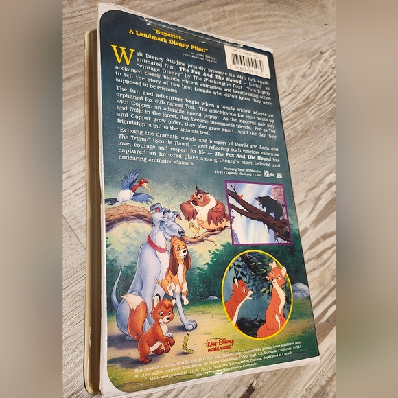 The Fox and the Hound VHS Black Diamond Walt Disney Classic - Picture 2 of 6